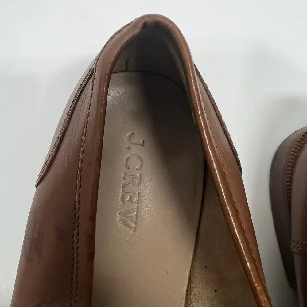 J. Crew Academia Leather Loafers Womens 7.5 School College Work Business Casual